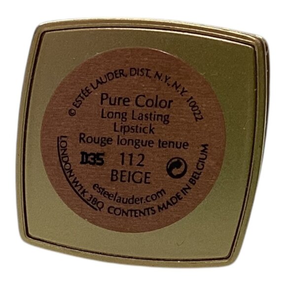 Estée Lauder Pure Color Long Lasting Lipstick 112 Beige Gold Tone Case Moisturiz - Picture 2 of 3